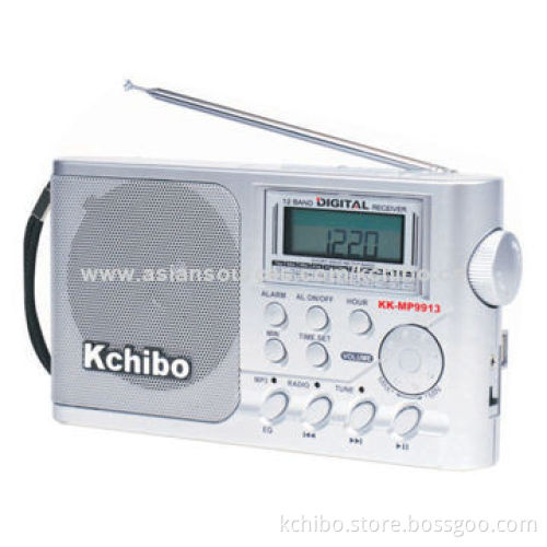 FM Radio, FM/MW/SW1-9 11 Band Receiver with MP3 Audio Files on SD card and U-disk Can be Played